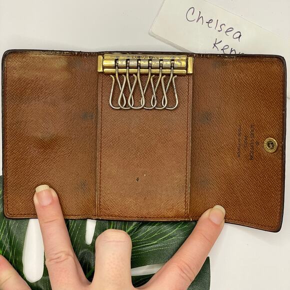 Louis Vuitton 6 Key Chain Holder LV SLG Monogram Print Wallet Keychain Canvas - Picture 9 of 16